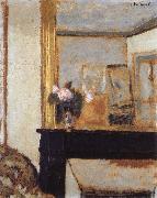 Edouard Vuillard Blomvas on the mantelpiece oil painting reproduction